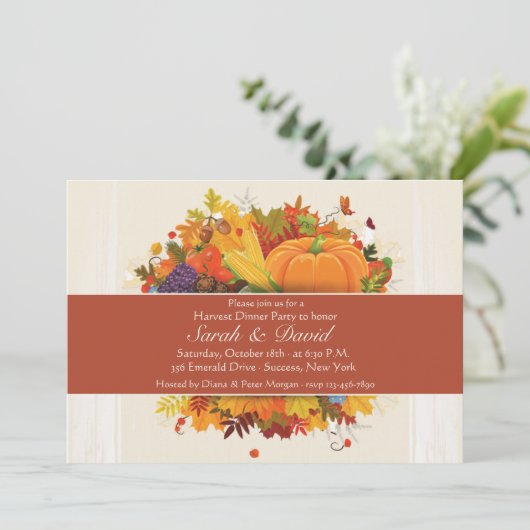 Autumn Harvest Invitation Kaart (Staand voorkant)