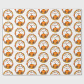 Autumn Harvest Krans Thanksgiving Wrapping Paper Cadeaupapier (Vlak)