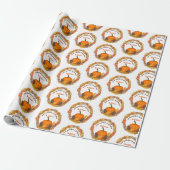 Autumn Harvest Krans Thanksgiving Wrapping Paper Cadeaupapier (Uitgerold)