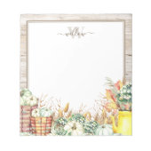 Autumn Harvest Monogrammed Notepad Notitieblok (Voorkant)