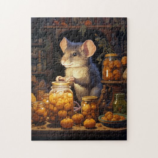 Autumn Harvest Mouse: Fantasy Lovers' Cosy Herfst Legpuzzel (Verticaal)