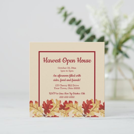 Autumn Harvest Open House Kaart (Staand voorkant)