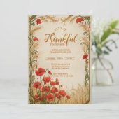 Autumn Harvest Poppy Celebration Kaart (Staand voorkant)