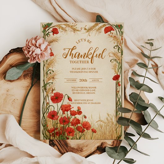 Autumn Harvest Poppy Celebration Kaart