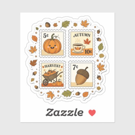 Autumn Harvest Postzegel Sticker – Cozy Pumpki (Vel)