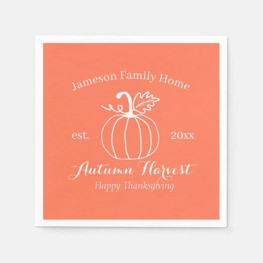 Autumn Harvest Pumpkin Family Home Servet (Voorkant)