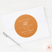 Autumn Harvest Pumpkin Family Thanksgiving Ronde Sticker (Envelop)