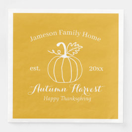 Autumn Harvest Pumpkin Family Thanksgiving Servet