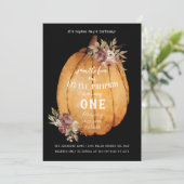 Autumn Harvest Pumpkin First Birthday Party Kaart (Staand voorkant)