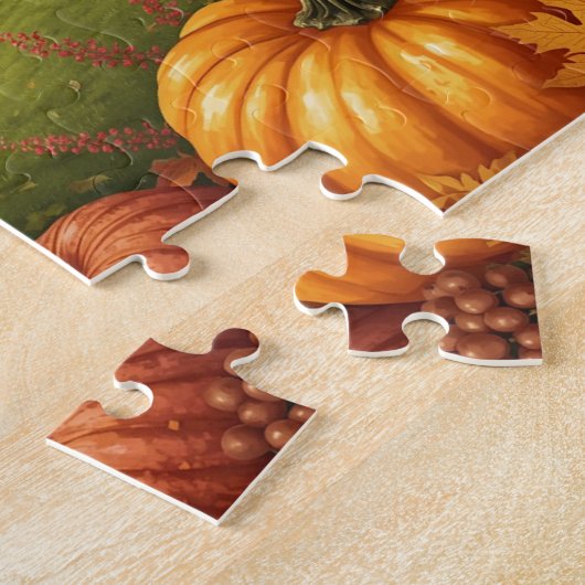 Autumn Harvest Pumpkin Grape Farm Landscape Legpuzzel (Zijkant)