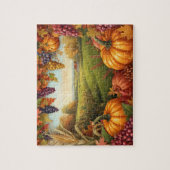 Autumn Harvest Pumpkin Grape Farm Landscape Legpuzzel (Verticaal)