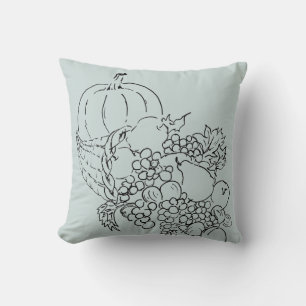 Autumn Harvest Pumpkin Gray Sierkussen