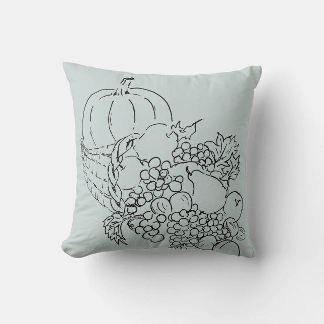 Autumn Harvest Pumpkin Gray Sierkussen (Voorkant)