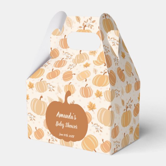 Autumn Harvest Pumpkin Pastel Baby shower Bedankdoosjes (Voorkant Zijde)