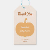Autumn Harvest Pumpkin Pastel Baby shower Cadeaulabel (Voorkant)