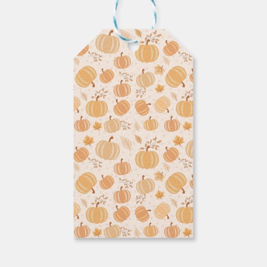 Autumn Harvest Pumpkin Pastel Baby shower Cadeaulabel (Achterkant)
