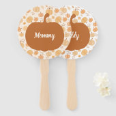 Autumn Harvest Pumpkin Pastel Baby shower spel Handwaaier (Voorkant en achterkant)