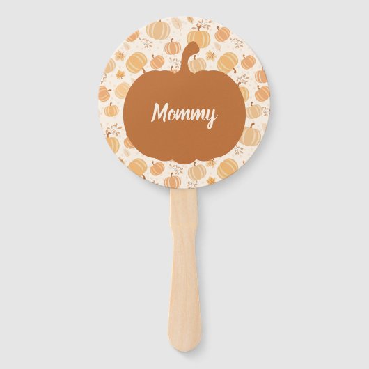 Autumn Harvest Pumpkin Pastel Baby shower spel Handwaaier (Voorkant)