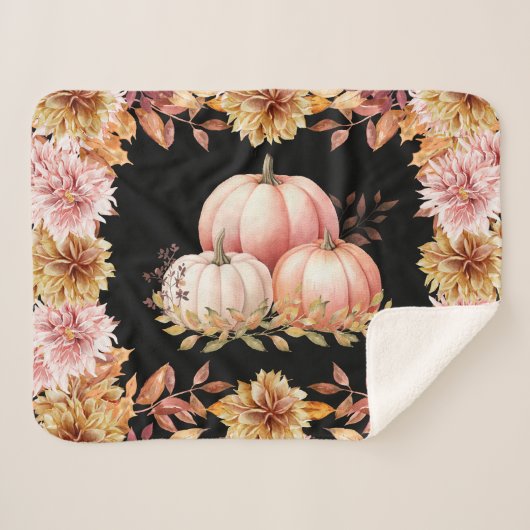 Autumn Harvest Pumpkin Patch Sherpa Deken (Voorkant (horizontaal))
