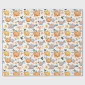 Autumn Harvest Pumpkin Pattern Thanksgiving Cadeaupapier (Vlak)