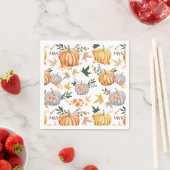 Autumn Harvest Pumpkin Pattern Thanksgiving Servet (Insitu)