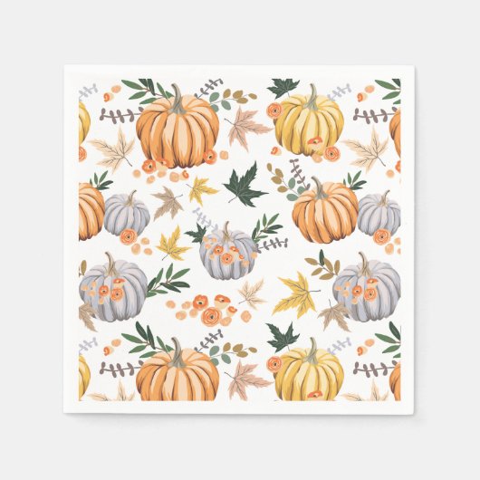 Autumn Harvest Pumpkin Pattern Thanksgiving Servet (Voorkant)