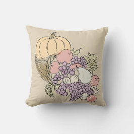 Autumn Harvest Pumpkin Peach Painting Sierkussen