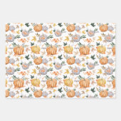 Autumn Harvest Pumpkin Thanksgiving Pattern Inpakpapier Vel (Voorkant 3)