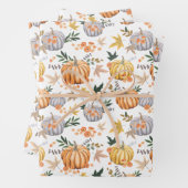 Autumn Harvest Pumpkin Thanksgiving Pattern Inpakpapier Vel (In situ)