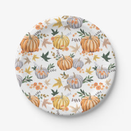 Autumn Harvest Pumpkin Thanksgiving Pattern Papieren Bordje