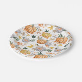 Autumn Harvest Pumpkin Thanksgiving Pattern Papieren Bordje (Gekanteld)