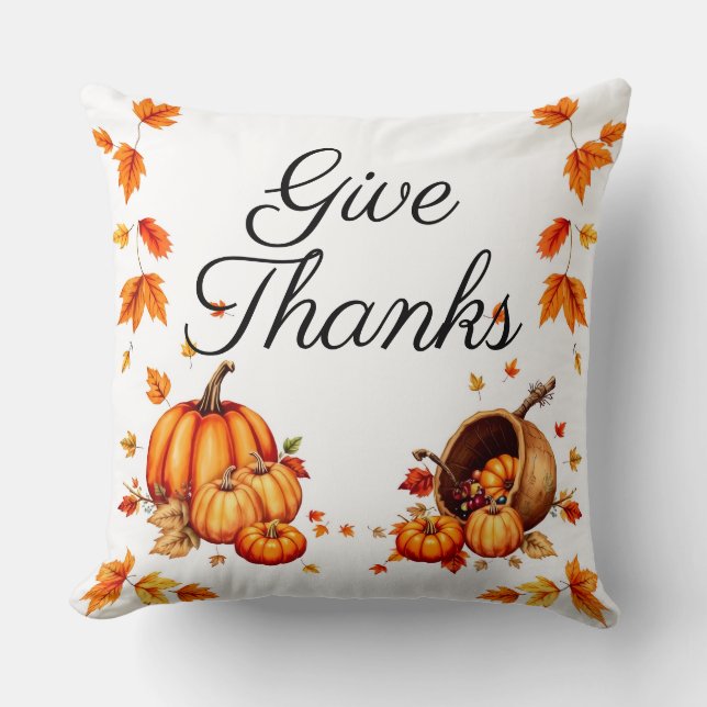Autumn Harvest Pumpkin Throw Pillow Kussen (Voorkant)