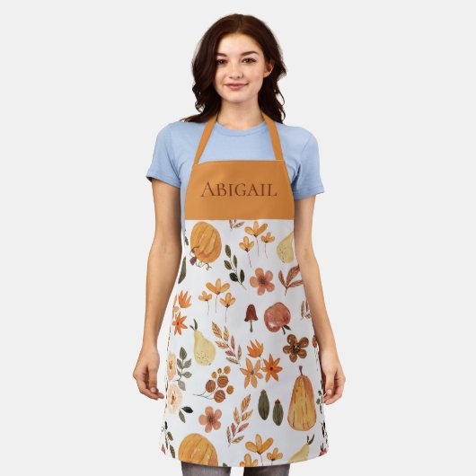 Autumn Harvest Pumpkins and Foliage Personalized Schort (Gedragen)