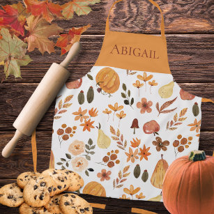 Autumn Harvest Pumpkins and Foliage Personalized Schort