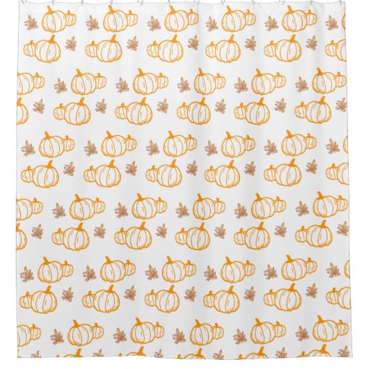 Autumn Harvest Pumpkins and Leaves Douchegordijn (Voorkant)