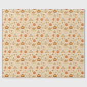 Autumn Harvest Pumpkins & Fall Leaves Rustic Cadeaupapier (Vlak)