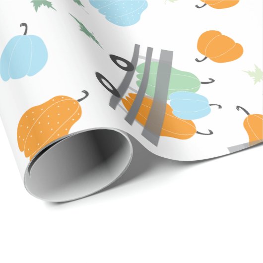 Autumn Harvest Pumpkins Wagon Pattern Cadeaupapier (Rol Hoek)