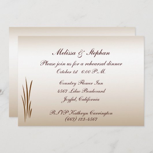 Autumn Harvest repetitie diner Kaart (Voorkant / Achterkant)