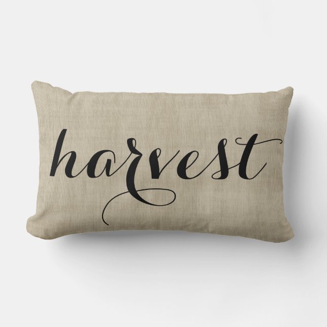 Autumn Harvest Rustic Burlap Watch Pillow Kussen (Voorkant)