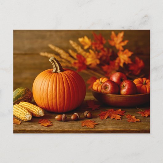 Autumn Harvest Still Life Postcard Feestdagenkaart (Voorkant)
