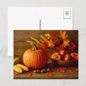 Autumn Harvest Still Life Postcard Feestdagenkaart (Voorkant / Achterkant)