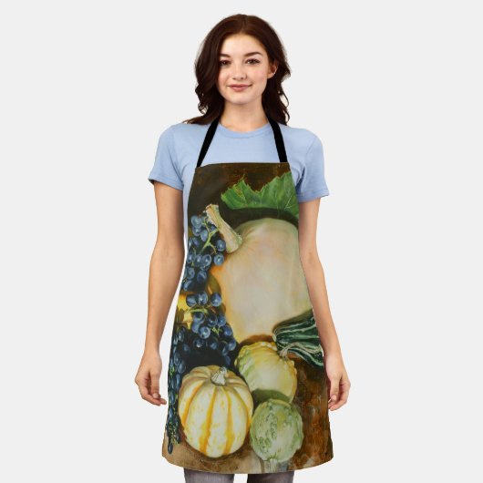 Autumn Harvest Still Life with Pumpkins, Gourds Schort (Gedragen)