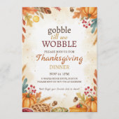 Autumn Harvest Thanksgiving Dinner Invitation Kaart (Voorkant)