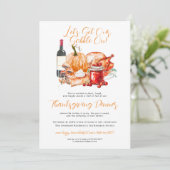 Autumn Harvest Thanksgiving Dinner Party Kaart (Staand voorkant)