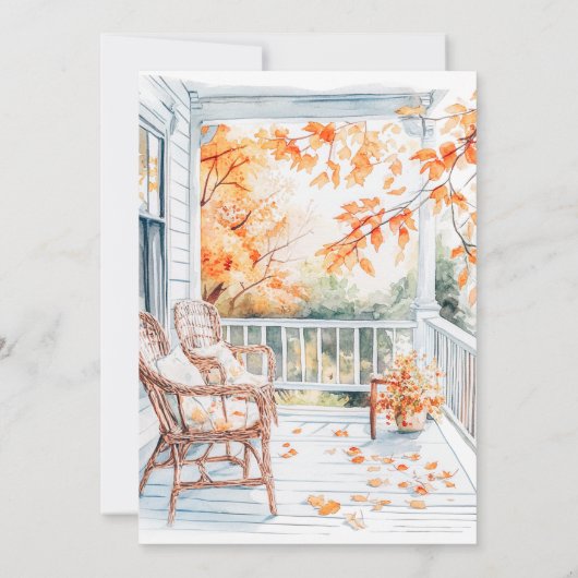 Autumn Harvest Thanksgiving Dinner Party Kaart (Achterkant)