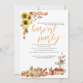 Autumn Harvest Thanksgiving Dinner Party Kaart (Voorkant)
