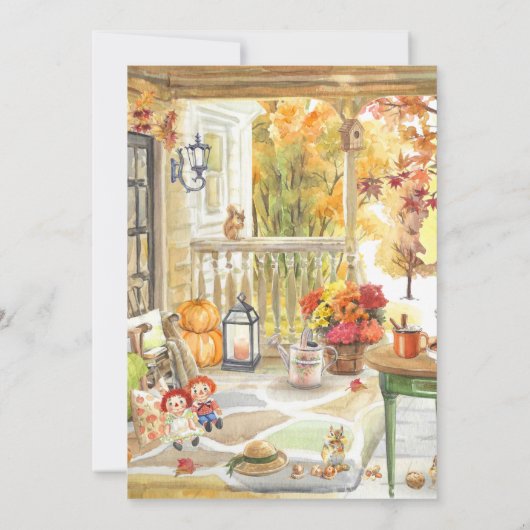 Autumn Harvest Thanksgiving Dinner Party Kaart (Achterkant)