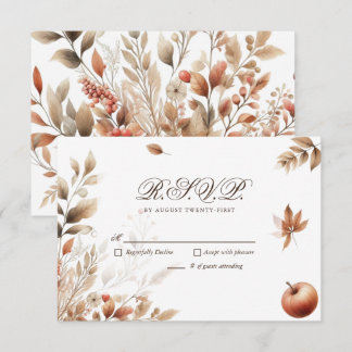 Autumn Harvest Wedding RSVP Botanisch antwoord
