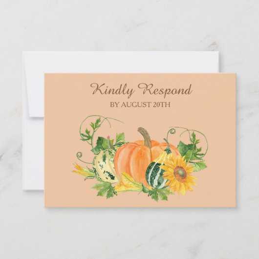 Autumn Harvest Wedding RSVP Kaartje (Voorkant)
