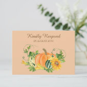 Autumn Harvest Wedding RSVP Kaartje (Staand voorkant)